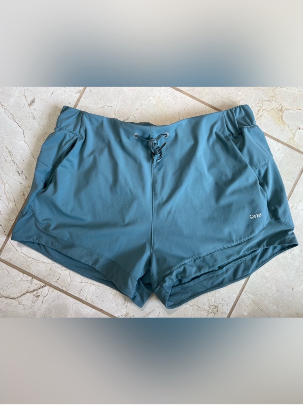One 5 One Teal Women’s Size 10 Athletic Drawstring Running Workout Shorts Gym